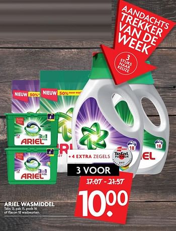 Aanbiedingen Ariel wasmiddel - Ariel - Geldig van 08/10/2017 tot 14/10/2017 bij Deka Markt
