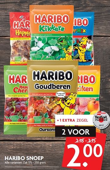 Aanbiedingen Haribo snoep - Haribo - Geldig van 08/10/2017 tot 14/10/2017 bij Deka Markt