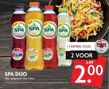 Aanbiedingen Spa duo - Spa - Geldig van 08/10/2017 tot 14/10/2017 bij Deka Markt