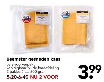 Aanbiedingen Beemster gesneden kaas - Beemster - Geldig van 08/10/2017 tot 14/10/2017 bij Em-té