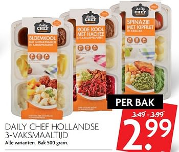 Aanbiedingen Daily chef hollandse 3-vaksmaaltijd - Daily chef - Geldig van 08/10/2017 tot 14/10/2017 bij Deka Markt