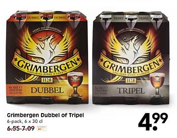 Aanbiedingen Grimbergen dubbel of tripel - Grimbergen - Geldig van 08/10/2017 tot 14/10/2017 bij Em-té