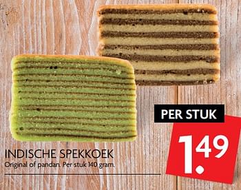 Aanbiedingen Indische spekkoek original of pandan - Huismerk - Deka Markt - Geldig van 08/10/2017 tot 14/10/2017 bij Deka Markt