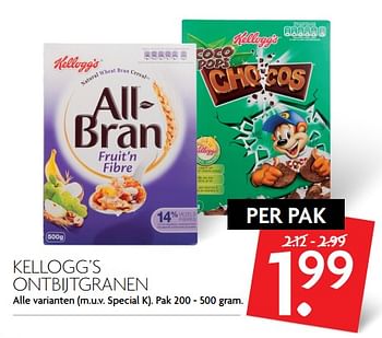 Aanbiedingen Kellogg`s ontbijtgranen - Kellogg's - Geldig van 08/10/2017 tot 14/10/2017 bij Deka Markt