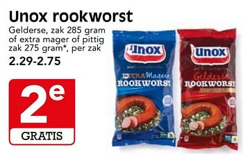 Aanbiedingen Unox rookworst - Unox - Geldig van 08/10/2017 tot 14/10/2017 bij Em-té