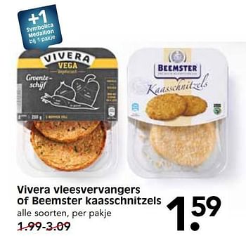 Aanbiedingen Vivera vleesvervangers of beemster kaasschnitzels - Beemster - Geldig van 08/10/2017 tot 14/10/2017 bij Em-té