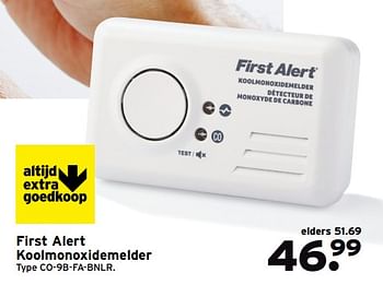 Aanbiedingen First alert koolmonoxidemelder - First Alert - Geldig van 09/10/2017 tot 15/10/2017 bij Gamma