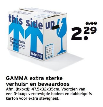 Aanbiedingen Gamma extra sterke verhuis- en bewaardoos - Huismerk - Gamma - Geldig van 09/10/2017 tot 15/10/2017 bij Gamma