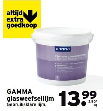 Aanbiedingen Gamma glasweefsellijm - Huismerk - Gamma - Geldig van 09/10/2017 tot 15/10/2017 bij Gamma