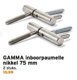 Aanbiedingen Gamma inboorpaumelle nikkel - Huismerk - Gamma - Geldig van 09/10/2017 tot 15/10/2017 bij Gamma