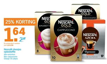 Aanbiedingen Cappuccino doosje - Nescafe - Geldig van 09/10/2017 tot 15/10/2017 bij Albert Heijn