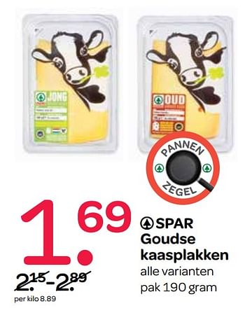 Aanbiedingen Goudse kaasplakken - Spar - Geldig van 05/10/2017 tot 18/10/2017 bij Spar