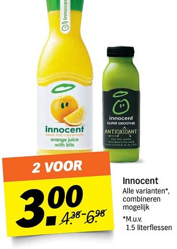 Aanbiedingen Innocent - Innocent - Geldig van 09/10/2017 tot 15/10/2017 bij Albert Heijn