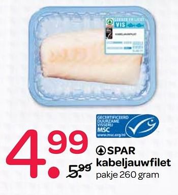 Aanbiedingen Kabeljauwfilet - Spar - Geldig van 05/10/2017 tot 18/10/2017 bij Spar