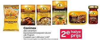 Aanbiedingen Kroepoek naturel - Conimex - Geldig van 05/10/2017 tot 18/10/2017 bij Spar
