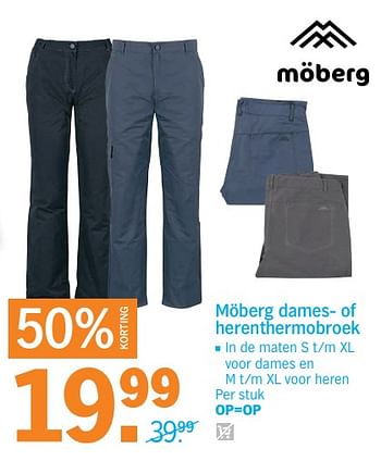 Aanbiedingen Möberg dames- of herenthermobroek - MÃ¶berg  - Geldig van 09/10/2017 tot 15/10/2017 bij Albert Heijn