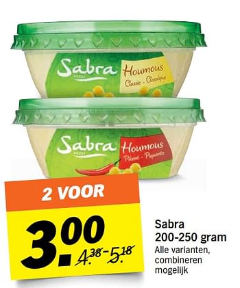 Aanbiedingen Sabra - Sabra - Geldig van 09/10/2017 tot 15/10/2017 bij Albert Heijn