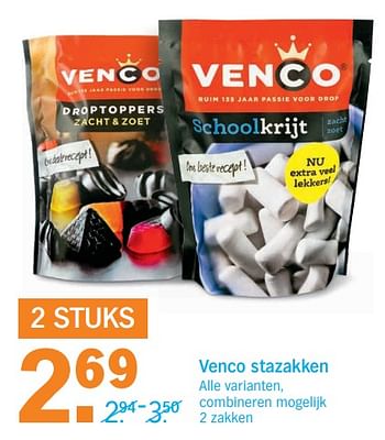 Aanbiedingen Venco stazakken - Venco - Geldig van 09/10/2017 tot 15/10/2017 bij Albert Heijn