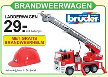 Aanbiedingen Bruder brandweerwagen - Bruder - Geldig van 09/10/2017 tot 29/10/2017 bij Van Cranenbroek