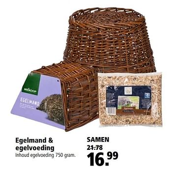 Aanbiedingen Egelmand + egelvoeding - Huismerk - Welkoop - Geldig van 09/10/2017 tot 22/10/2017 bij Welkoop