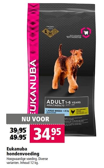 Aanbiedingen Eukanuba hondenvoeding - Eukanuba - Geldig van 09/10/2017 tot 22/10/2017 bij Welkoop