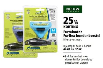 Aanbiedingen Furminator furflex hondenborstel - Furminator - Geldig van 09/10/2017 tot 22/10/2017 bij Welkoop