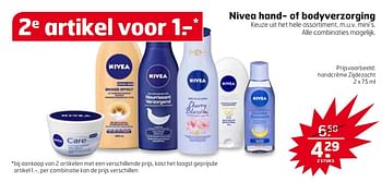 Aanbiedingen Handcrème zijdezacht - Nivea - Geldig van 10/10/2017 tot 15/10/2017 bij Trekpleister