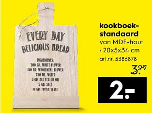 Aanbiedingen Kookboekstandaard - Huismerk - Blokker - Geldig van 07/10/2017 tot 18/10/2017 bij Blokker