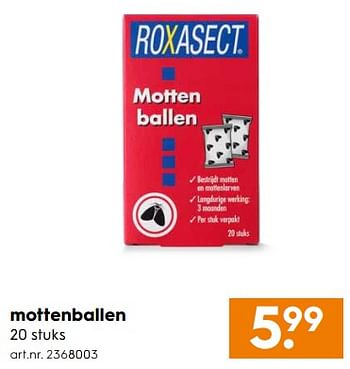 Aanbiedingen Mottenballen - Roxasect - Geldig van 07/10/2017 tot 18/10/2017 bij Blokker