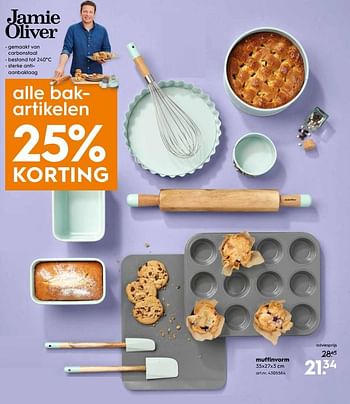 Aanbiedingen Muffinvorm - Jamie Oliver - Geldig van 07/10/2017 tot 18/10/2017 bij Blokker