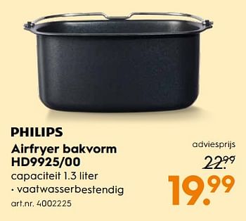 Aanbiedingen Philips airfryer bakvorm hd9925-00 - Philips - Geldig van 07/10/2017 tot 18/10/2017 bij Blokker