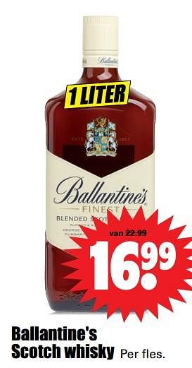 Aanbiedingen Ballantine`s scotch whisky - Ballantine's - Geldig van 08/10/2017 tot 14/10/2017 bij Lekker Doen