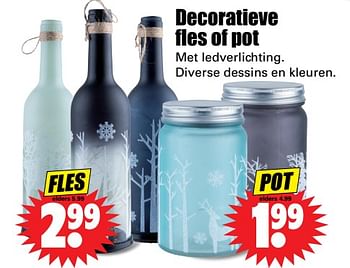 Aanbiedingen Decoratieve fles of pot - Huismerk - Dirk - Geldig van 08/10/2017 tot 14/10/2017 bij Lekker Doen