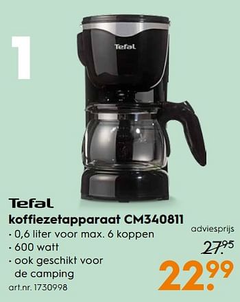 Aanbiedingen Tefal koffiezetapparaat cm340811 - Tefal - Geldig van 07/10/2017 tot 18/10/2017 bij Blokker