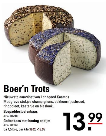 Aanbiedingen Boer`n trots bospaddestoelenkaas - Boer'n Trots - Geldig van 05/10/2017 tot 23/10/2017 bij Sligro