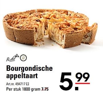 Aanbiedingen Bourgondische appeltaart - Partout - Geldig van 05/10/2017 tot 23/10/2017 bij Sligro