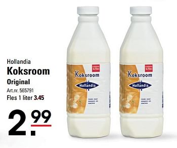 Aanbiedingen Hollandia koksroom original - Hollandia - Geldig van 05/10/2017 tot 23/10/2017 bij Sligro