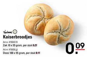 Aanbiedingen Kaiserbroodjes - TRESBONNE - Geldig van 05/10/2017 tot 23/10/2017 bij Sligro