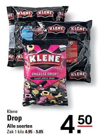 Aanbiedingen Klene drop - Klene - Geldig van 05/10/2017 tot 23/10/2017 bij Sligro