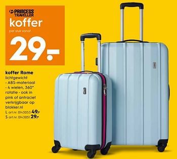 Aanbiedingen Koffer rome - Princess - Geldig van 07/10/2017 tot 18/10/2017 bij Blokker