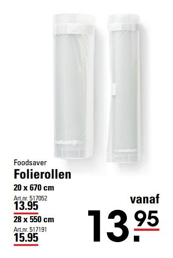 Aanbiedingen Foodsaver folierollen - FoodSaver - Geldig van 05/10/2017 tot 23/10/2017 bij Sligro