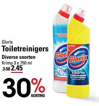 Aanbiedingen Glorix toiletreinigers - Glorix - Geldig van 05/10/2017 tot 23/10/2017 bij Sligro