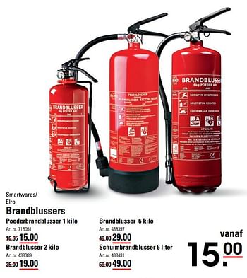 Aanbiedingen Smartwares- elro brandblussers poederbrandblusser - Huismerk - Sligro - Geldig van 05/10/2017 tot 23/10/2017 bij Sligro