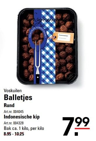 Aanbiedingen Voskuilen balletjes rund - Voskuilen - Geldig van 05/10/2017 tot 23/10/2017 bij Sligro