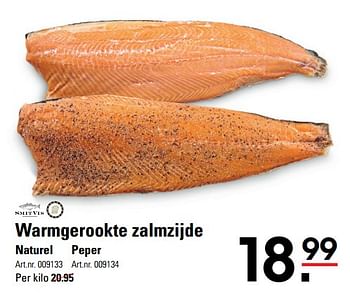 Aanbiedingen Warmgerookte zalmzijde naturel - Smit Vis - Geldig van 05/10/2017 tot 23/10/2017 bij Sligro