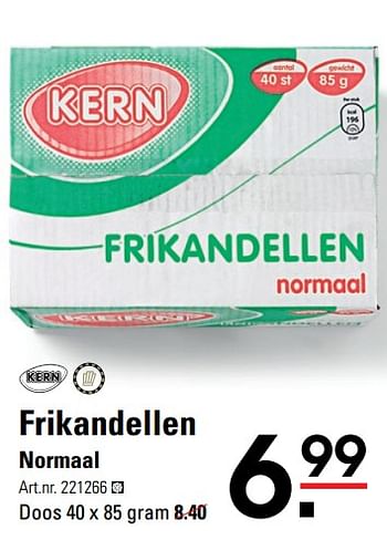 Aanbiedingen Frikandellen normaal - Kern - Geldig van 05/10/2017 tot 23/10/2017 bij Sligro