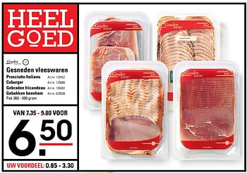 Aanbiedingen Gesneden vleeswaren prosciutto italiano - Gouden Banier - Geldig van 05/10/2017 tot 23/10/2017 bij Sligro