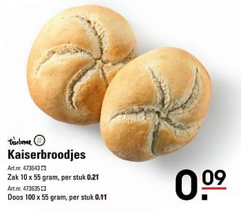 Aanbiedingen Kaiserbroodjes - TRESBONNE - Geldig van 05/10/2017 tot 23/10/2017 bij Sligro