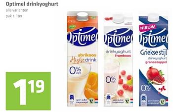 Aanbiedingen Optimel drinkyoghurt - Optimel - Geldig van 05/10/2017 tot 18/10/2017 bij Attent
