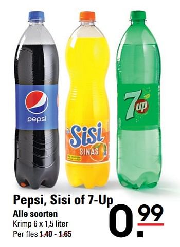 Aanbiedingen Pepsi, sisi of 7-up - Huismerk - Sligro - Geldig van 05/10/2017 tot 23/10/2017 bij Sligro